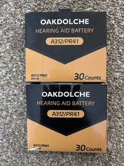 OAKDOLCHE A312/PR41 312 Hearing Aid Batteries Zinc-Air 1.45V 180mAh 60 counts