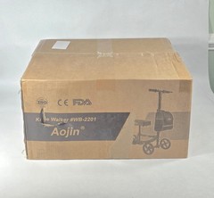 Aojin WB-2201 Foldable Knee Scooter Walker Steerable Basket 300 lb Black