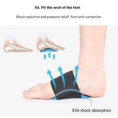 PAIR FOOT ARCH SUPPORT FLAT FEET FALLEN ARCH PLANTAR FASCIITIS INSOLE HEEL PAIN.