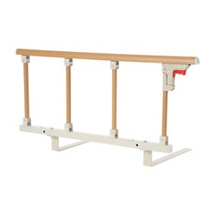 Foldable Bed Rail Aluminum Woodgrain 90 × 40 cm Fits 5-30 cm Mattresses