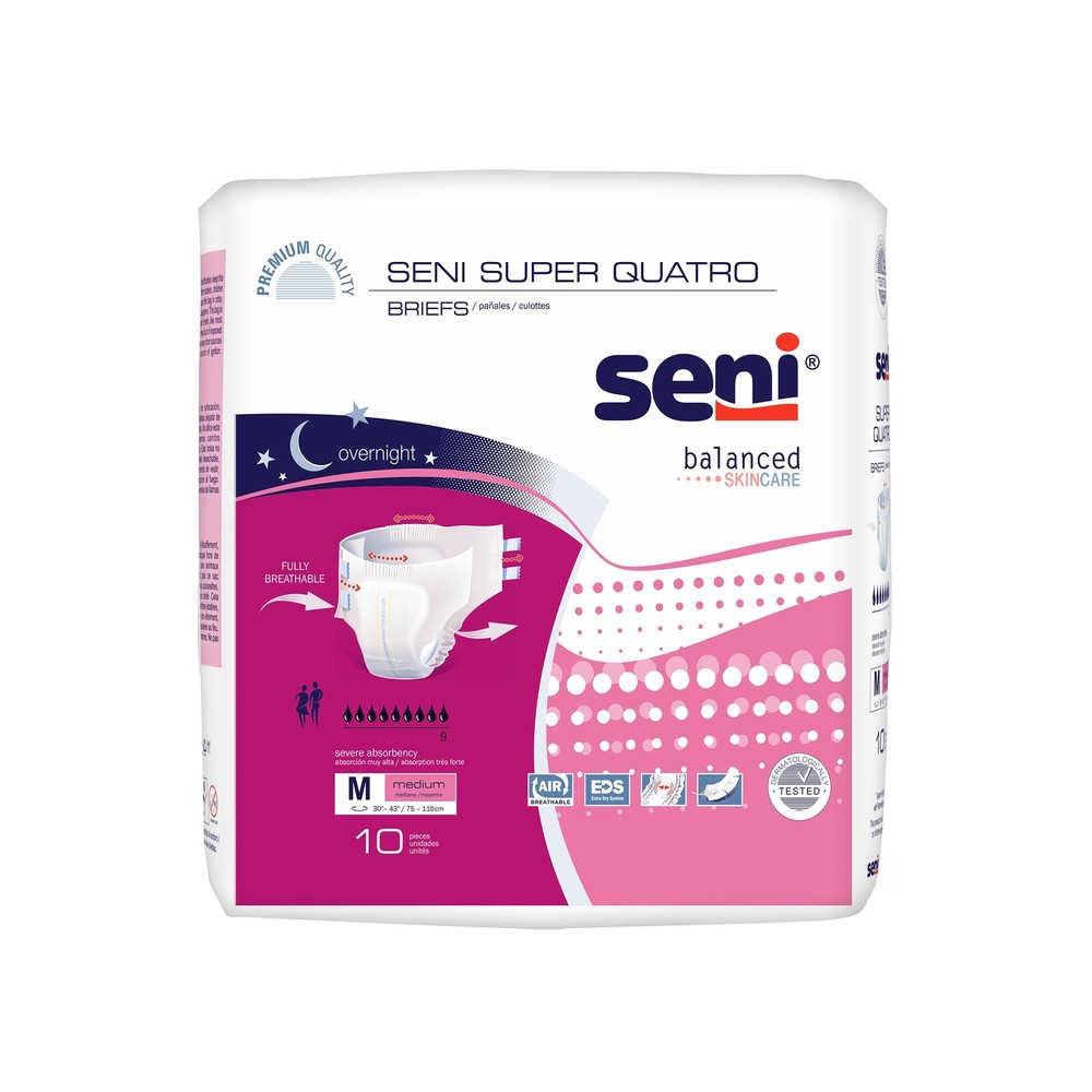 Seni Incontinence Brief Breathable / Overnight S-ME10-BQ1 Severe 10 Ct