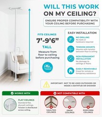 Stander Wonder Pole Transfer Grab Bar Floor Ceiling Safety Rail for Seniors