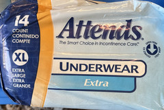 Adult Diapers Attends Underwear, XL, EXTRA Maximum Heavy Absorbency, 28 Count
