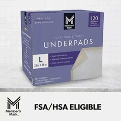 Member’s Mark Total Protection Underpads Large, Choose Count