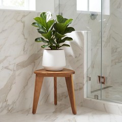 Teak Shower Stool, Teak Shower Bench, Shower Foot Rest Waterproof Wood Chair