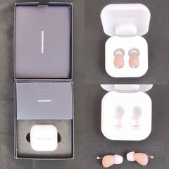 Audien Atom One OTC Rechargeable CIC Hearing Aids White w/ Charging Case #W5270