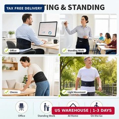 CAMBIVO Back Brace with 9-Stay Adjustable Lumbar Support Belt, BS10 | 9-stay lum