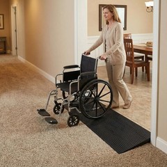 Non-Slip Rubber Threshold Ramp 1.6″ Rise, 35.4″ Wide for Wheelchairs & Scooters