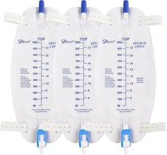 Easy-Tap Leg Bag Urinary Drainage Bag, 1000ml, Anti-Reflux Valve, Cloth Strap…