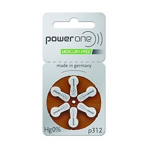 PowerOne Size 312 Hearing Aid Batteries – 30 count