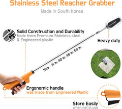 FTH All Stainless Steel Grabber Reacher Pickup Tool Heavy Duty TrashPicker40Inch