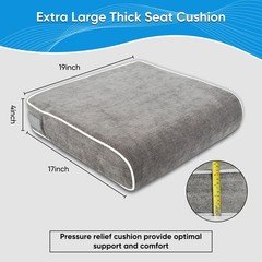 4 Inch Thick XL Memory Foam Seat Cushion – Extra Large Office Chair Cushion f…