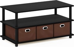 Turn-N-Tube Coffee Table 31.22D x 15.5W x 15.8H in Black Oak/Black/Brown