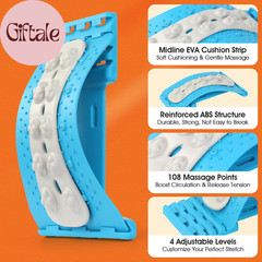 Premium Back Stretcher for Lower Back Pain Relief – 4-Level Adjustable Lumbar Su