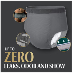 Depend Real Fit Incontinence Underwear for Men, Adult, S/M, Grey, 56 Count