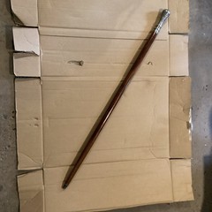 Wood Walking Cane with Decorative Silver-Tone Metal Handle, Brown Adult/Senior