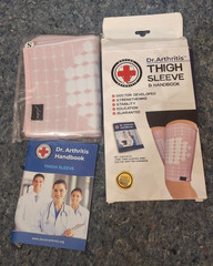 Dr Arthritis Thigh Hamstring Compression Sleeve Brace Size Small Pink 2-Pcs Pair