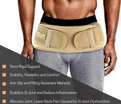 Sacroiliac Hip Belt for Women and Regular (Hip Size 32"- 45"), Nude