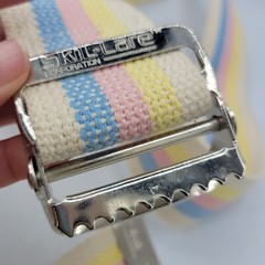 SkiL-Care Gait Belt 60″ Length Pastel Stripe 2″ Ivory yellow pink blue Stripe