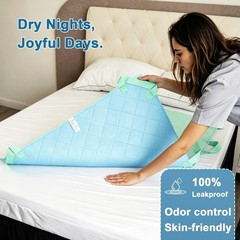2x Positioning Bed Pad with 8 Handles 34×52 Washable Waterproof Incontinence Pad