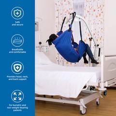 Vitalease Solid Full-Body Patient Lift Sling For 600 Lb Bariatric Capacity Head