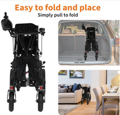 Lightweight Folding All Terrain Electric Wheelchair 500W Power For All Ages