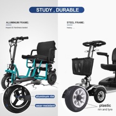 Double Motor 700W 3-Wheels Folding Electric Mobility Scooter Portable Scooter