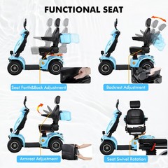 1000W 4-Wheel Heavy Duty Mobility Scooter for Seniors 500lbs 48V/20A 33 Miles