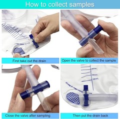 GlobalRoll Urinary Drainage Bag Anti-Reflux Chamber, Urine Bag 2000 mL (5 PK)