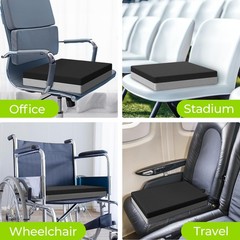 AUVON Ventilation Seat Cushion with Innovation Heat 18“ x 16“ x 3“, Black