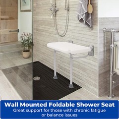 Folding Shower Seat for Shower Chair Bench Wall Safety Mounted Bathroom Bathtub
