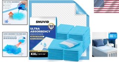 50 Pack Super Absorbent Disposable Underpads – XXL 30″ x 36″ Leakproof Bed Pa…