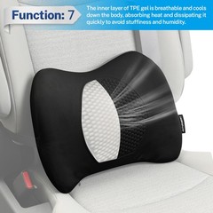 Memory Foam Gel SeatBack Support Lumbar Cushion for Home Office Car Chair Pillow
