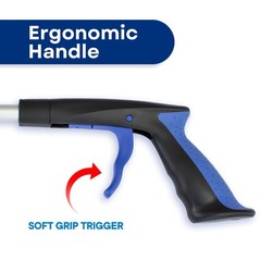 RMS 2-Pack 32 Inch Extra Long Grabber Reacher with Rotating Jaw – Blue