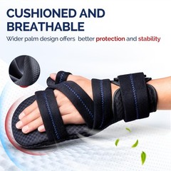 FEATOL Resting Hand Splint with Thumb Support for Men and Small/Medium, Black