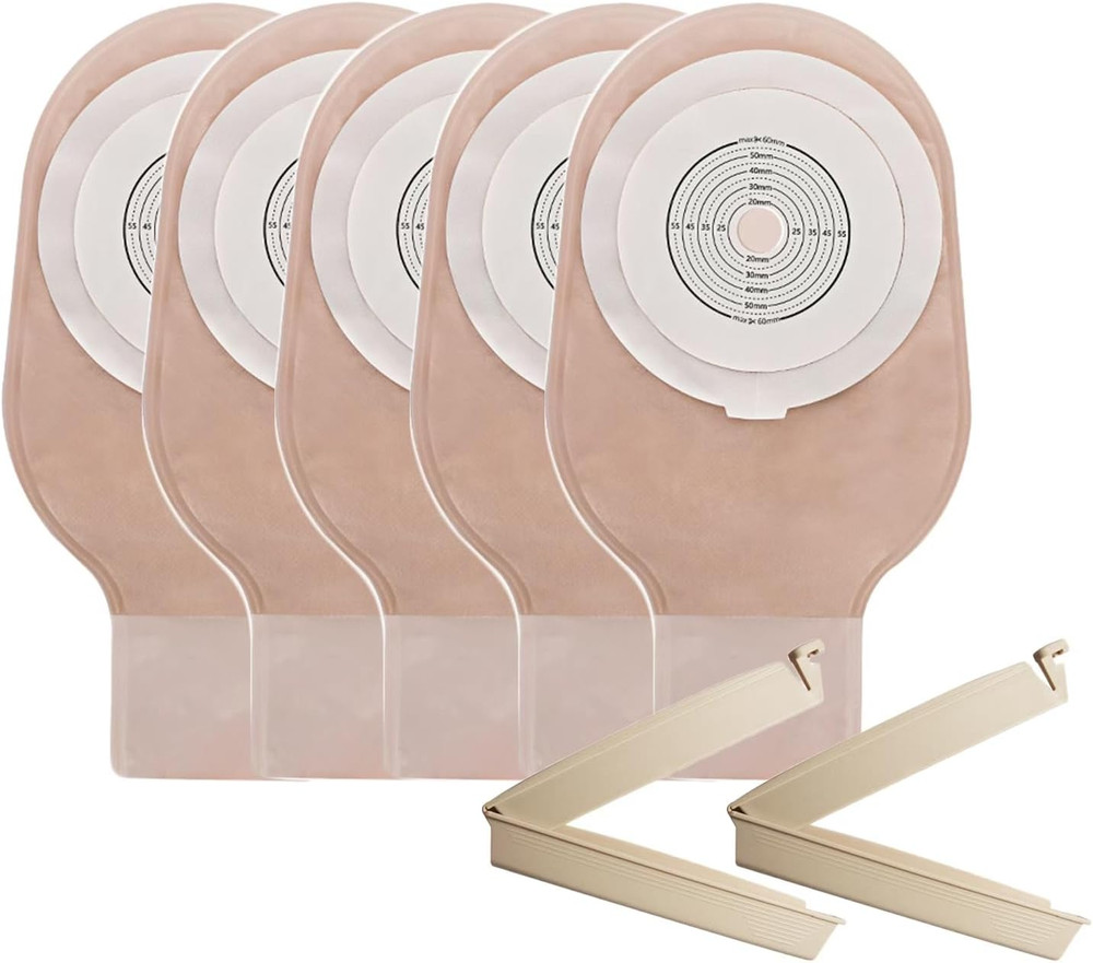 One Piece Colostomy Bags 10 PCS Drainable Ostomy Pouches Cut To Fit 20-60mm