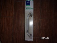 Medline 12 Inch Grab Bar, Knurled Chrome (New) comes with gasket and screws