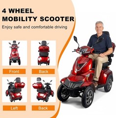 Heavy Duty 4-Wheel Mobility Scooters for Seniors 37 Miles 3-Speeds 500W 500lbs