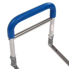 Adjustable 304 Stainless Steel Bed Rail Handrail With Rubber Grip Blue/Silver