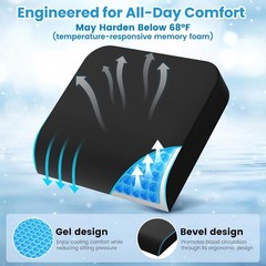 Maintain Comfort with High-Density Cooling Gel Cushion for Extended Sitting