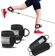 Ankle Straps for Cable Machine PAIR – Adjustable Padded Cuff Leg Straps Attac…