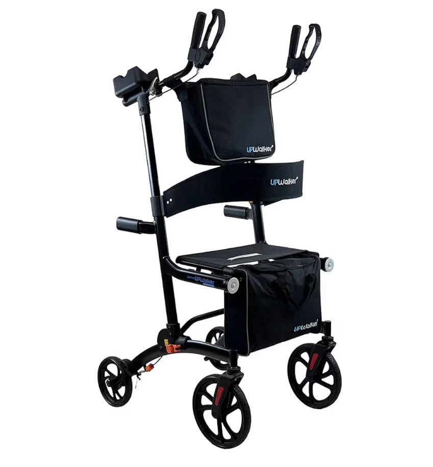 Oasis Space Upright Walker With Seat Padded Arm Rests Hand Brakes Adjustable