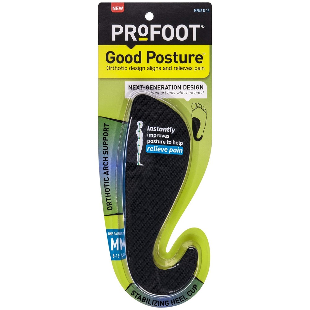 Profoot Good Posture Orthotic Alignment Insole, 1 Count (Pack of 1), Black