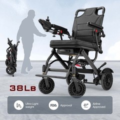 Ultra Lightweight 38Lb Easy Foldable Electric Power Wheelchair for Seniors Adult