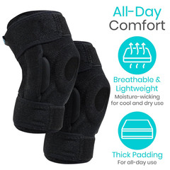 Hinged Knee Brace (2 Pack) – Relieves ACL, MCL, Meniscus Tear – Lightweight, Com