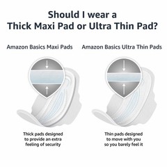 Amazon Basics Thick Maxi Pads with Wings for Periods – Extra Size 5,