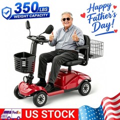 4 Wheel Folding Mobility Scooter Electric Power Wheelchairs Long Range 350LBS