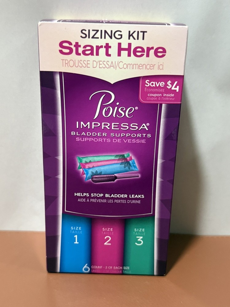 Poise Impressa Women’s Bladder Supports Sizing Kit Size 1-2-3 Disposable