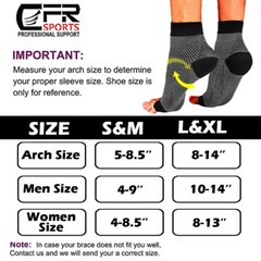 Foot Plantar Fasciitis Arch Support Compression Socks Ankle Heel Brace Copper HG
