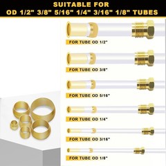 228-Piece Brass Compression Ferrule Kit for Hydraulic and Pneumatic Lines